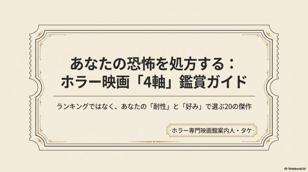 自分の怖さ耐性や好みに合うホラー映画をまとめて選びたい