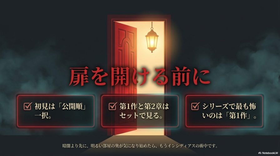 初見は公開順で第1作と第2章をセットで見るという、視聴前の最終確認まとめ